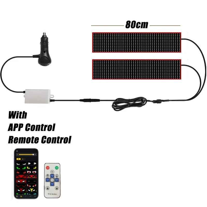 Demon Eyes Car Matrix Pixel Panel Night Light APP Remote Control Flexible Display Programmable for Car Truck SUV Accessorie