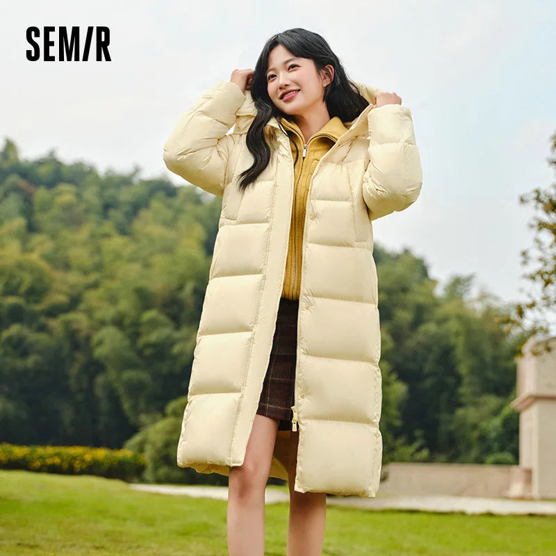 Semir Women Down Jacket Long Length 80 Percent Down Fill Water Repellent Windproof Thick Warm 2026 New Winter Daily Wear