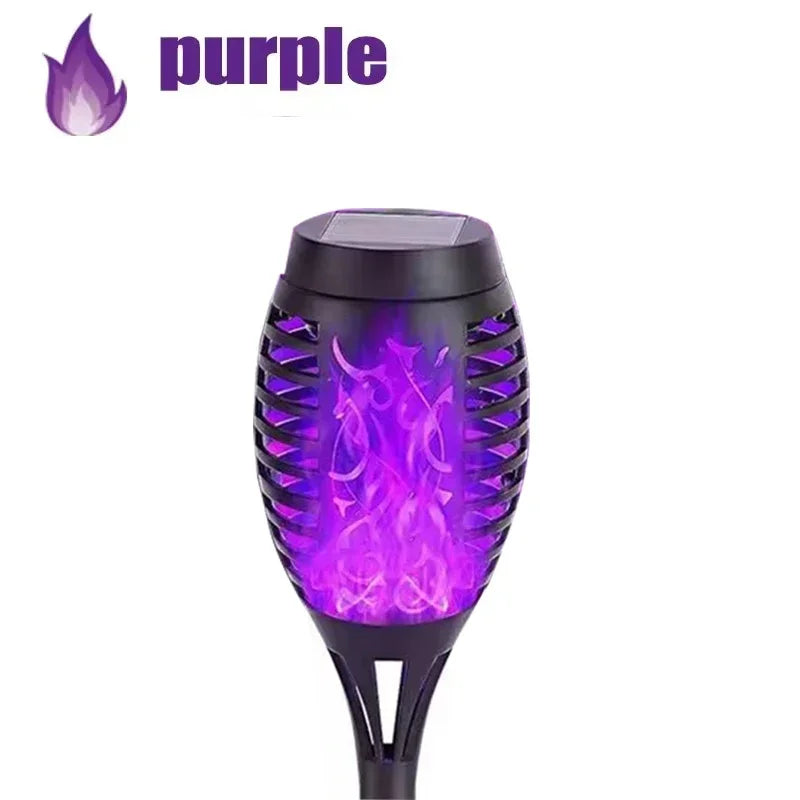 1 PCS Solar Garden Flame Lights Flickering Flame Lamp Outdoor Lawn Light Waterproof Courtyard Helloween Decoration Lighting