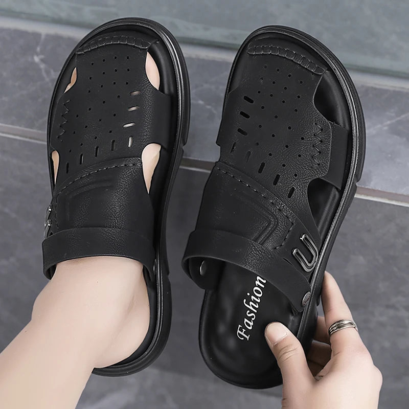 Men's breathable casual sandals summer new soft-sole non-slip outdoor beach shoes fashion lightweight sports dual-use slippers