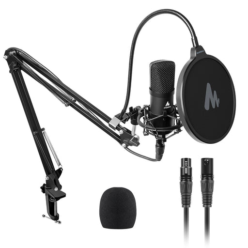 Maono XLR Condenser Microphone Professional Studio Cardioid Mikrofon Kit Podcast Streaming Mic for Broadcast YouTube Recording Default Title