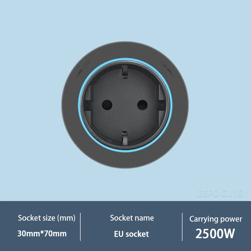 Power Track Socket EU/France/Italy/Israeli/UK/US Home Kitchen Romovable Adapterr Plug With USB Type-c Universal Outlet