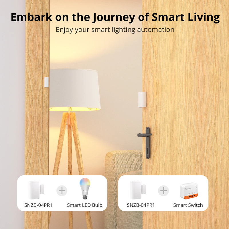 SONOFF SNZB-04PR1 Zigbee3.0 Door Window Sensor Tamper Alert Local Smart Scene Control Work with Alexa Google Home via Zigbee Hub