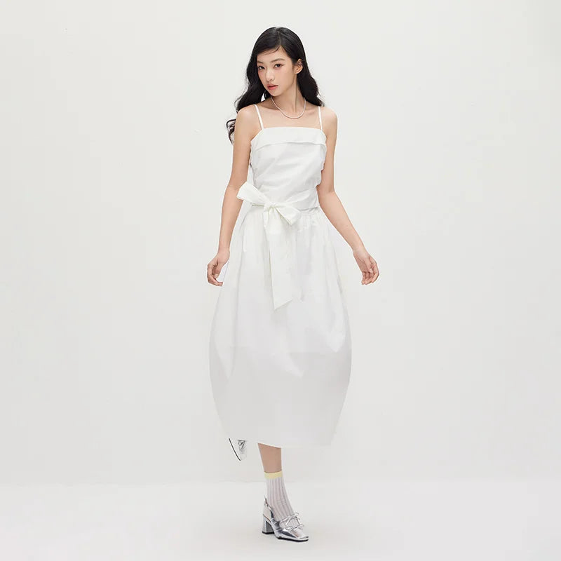 Semir Women Dress Bowknot Solid Tube Sling French Style Dress 2026 Summer Elegant