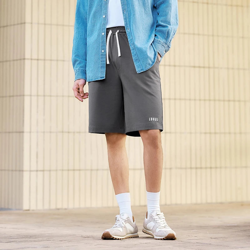 Semir Men Pants Casual Knee Length Drawstring Printed Knit Loose Wearable Home Shorts 2026 Summer Daily Casual Style Top