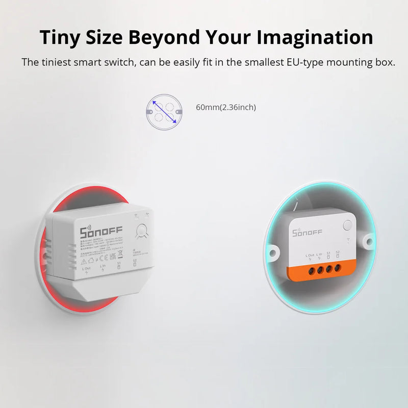SONOFF ZBMINI L2 Zigbee Smart Switch No Neutral Wire Required 1-Gang Two-Way Control via eWeLink APP Support Alexa Google Alice