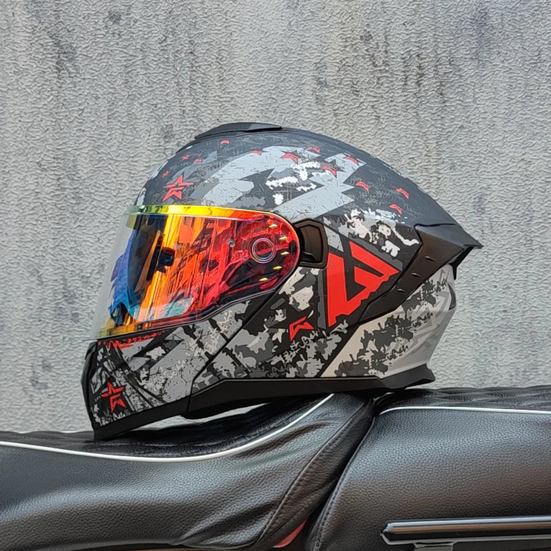 2025 high-quality motorcycle helmet dual lens modular flip helmet Casco para Motos road off-road travel full helmet capacity
