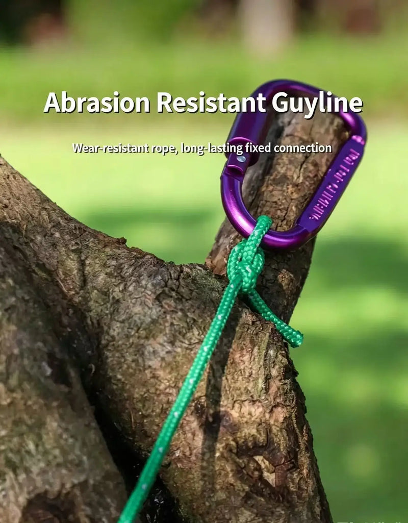 4m Outdoor Reflective Rope Wind Rope Buckle for Umbrella Tent Fixing Skylight Night Light Camping Adjustment Buckle