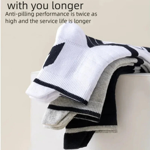 WRELS 1/2/3 Pairs Sports Ankle Socks Thick Cushioned Athletic Socks Men Anti Odor Moisture Wicking Breathable Gym Running Socks