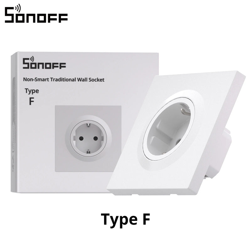 SONOFF WS01STPF-E Type F Fusion Series Non-Smart Wall Socket 16A Max Flame-retardant Casing Up to 20000 cycles Child-Safety Lock