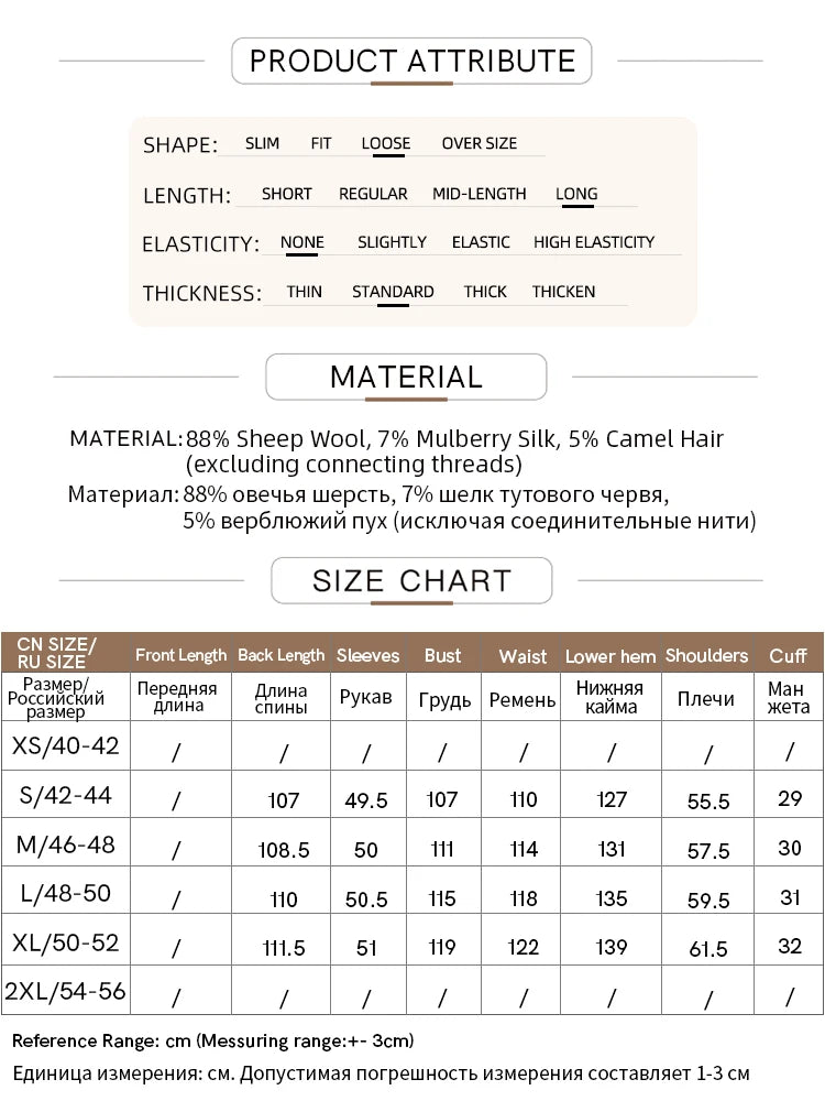 AMII Minimalist Neo-chinese Woolen Camel Wool Double Side Coat for Women 2026 Winter Round Neck Female Loose Outerwear 12444124