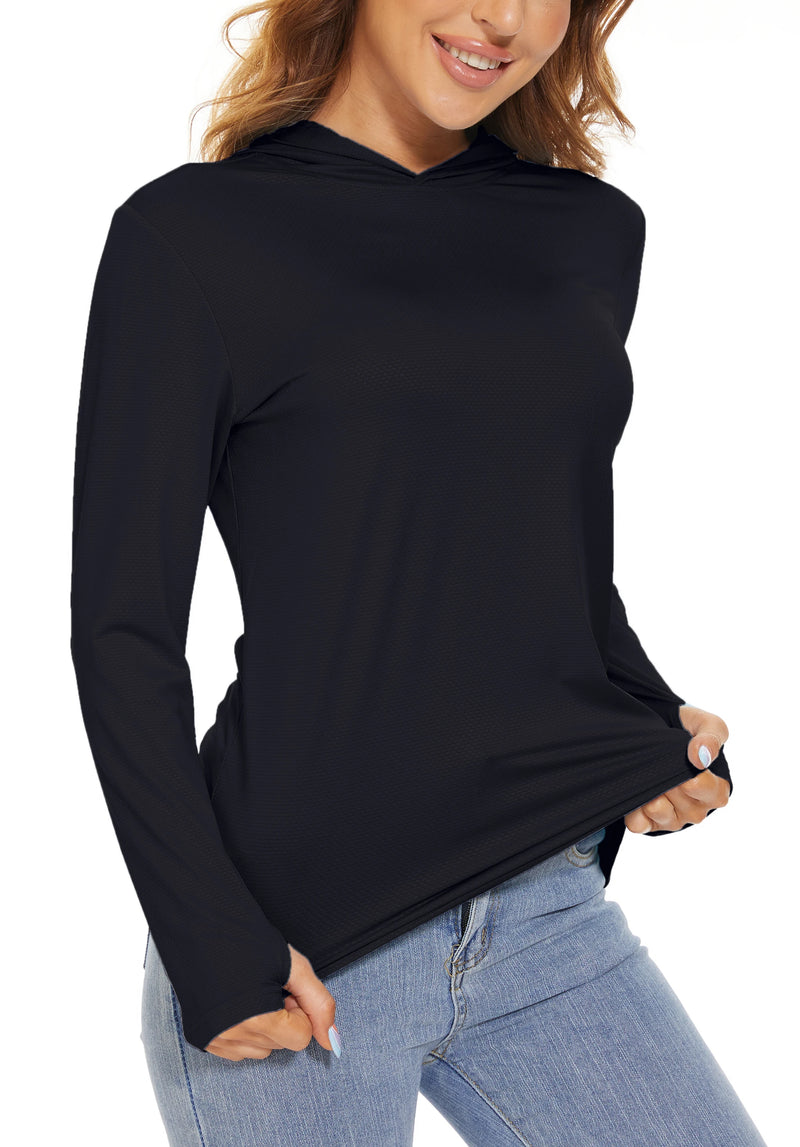 TACVASEN Summer UV/Sun Protection Outdoor Hooded T-shirt Women's Hoodie Shirt UPF 50+ Long Sleeve Fishing Hiking Athletic Shirts
