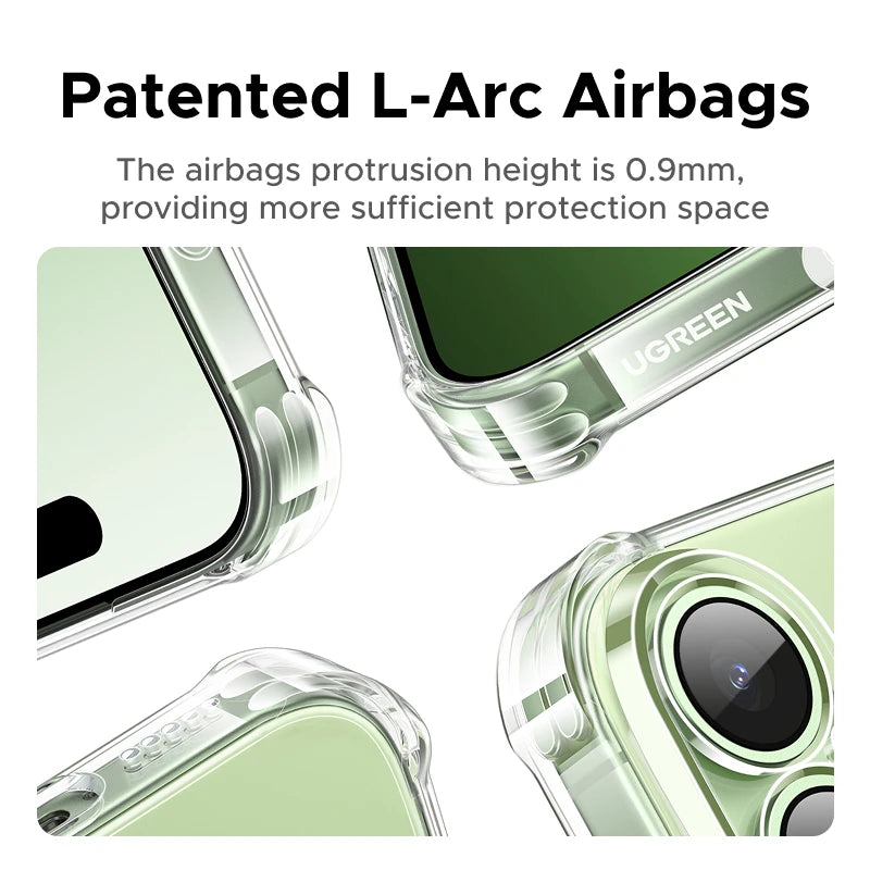 UGREEN Airbags Case for iPhone 17 16 15 Pro Max Clear Case Transparent Cover for iPhone 16 Pro 17 Air Protective Case Shockproof