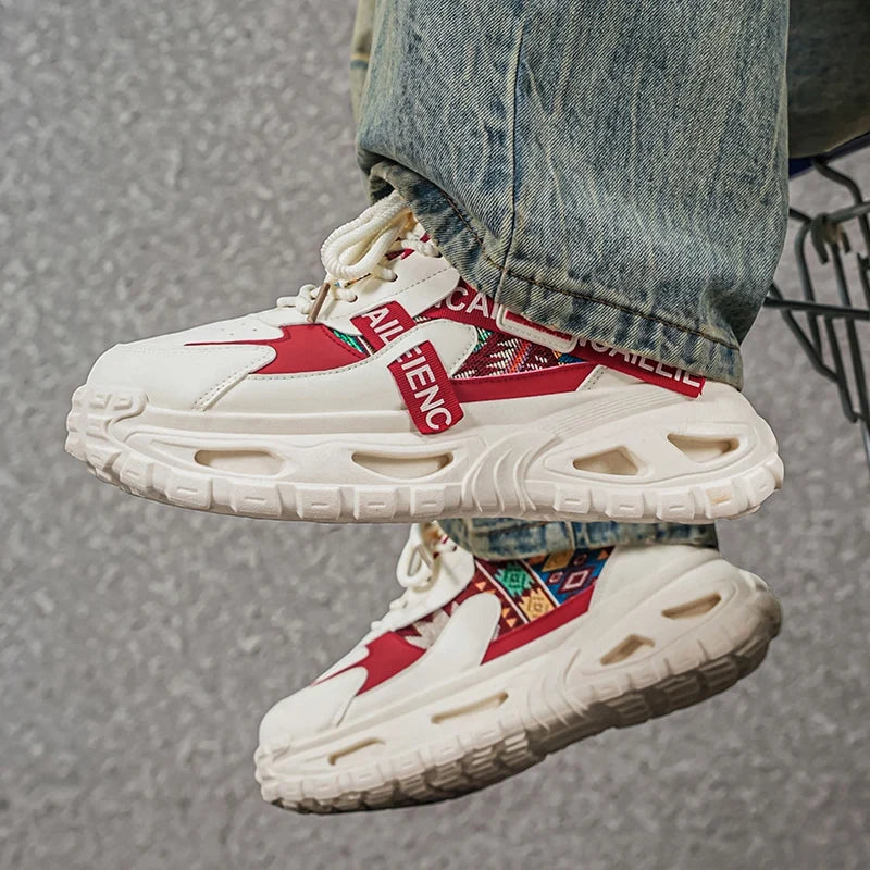 Chunky sneakers four seasons men's breathable light soft sole comfort outdoor running sports shoes fashion casual walking shoes