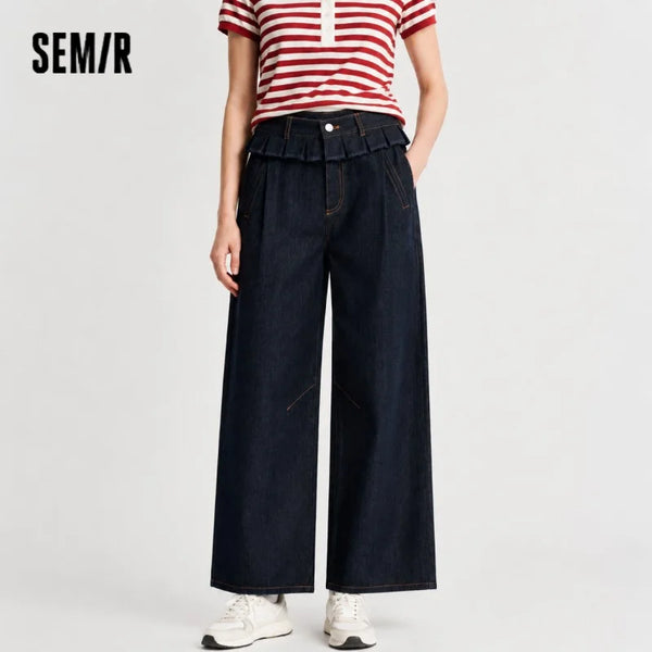 ខោខូវប៊យស្ត្រី Semir 2026 រាងរលុង ជើងធំទូលាយ ស្ទីលទីក្រុង សាមញ្ញ ពាក់ប្រចាំថ្ងៃ ទន់ មានផាសុកភាព