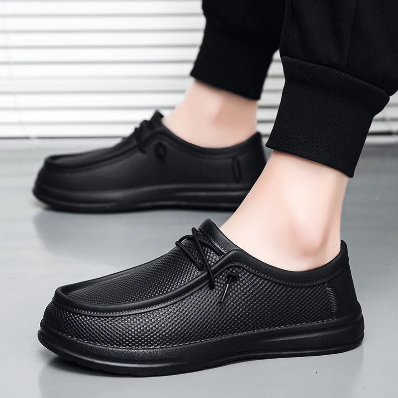 Hotel Chef Shoes Four Season Soft Sole Anti-Skid Oil-Proof Men Plus Size Kitchen Work Shoes Garden Shoes Labor Shoe Fishing Shoe