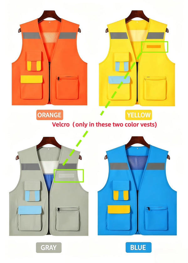 2026 New Vest for driving multi-pocket night protective sports vest breathable mesh coat work clothes printed logo