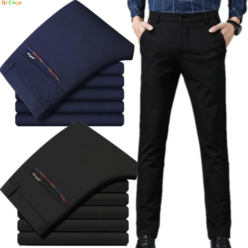 2026 New Men's Black Stretch Pants, Blue Fashion Casual Trousers, Asian Size 28-38, 2025 New Slim Pant