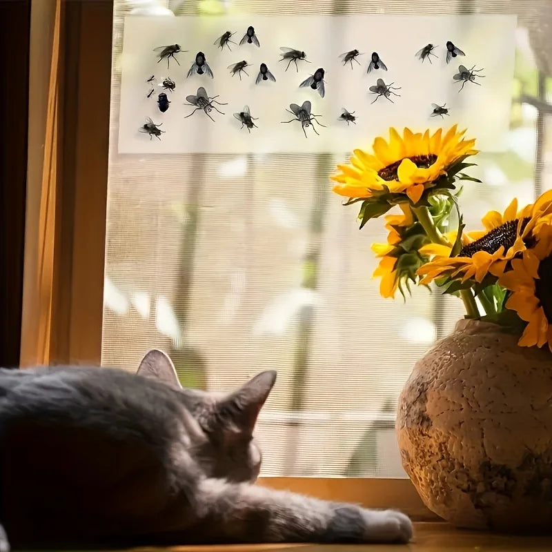 5/10pcs Indoor Window Fly Traps, Transparent Fly Trap Window Fly Stickers, Sticky Window Insect Catcher for Indoor Use Indoor.