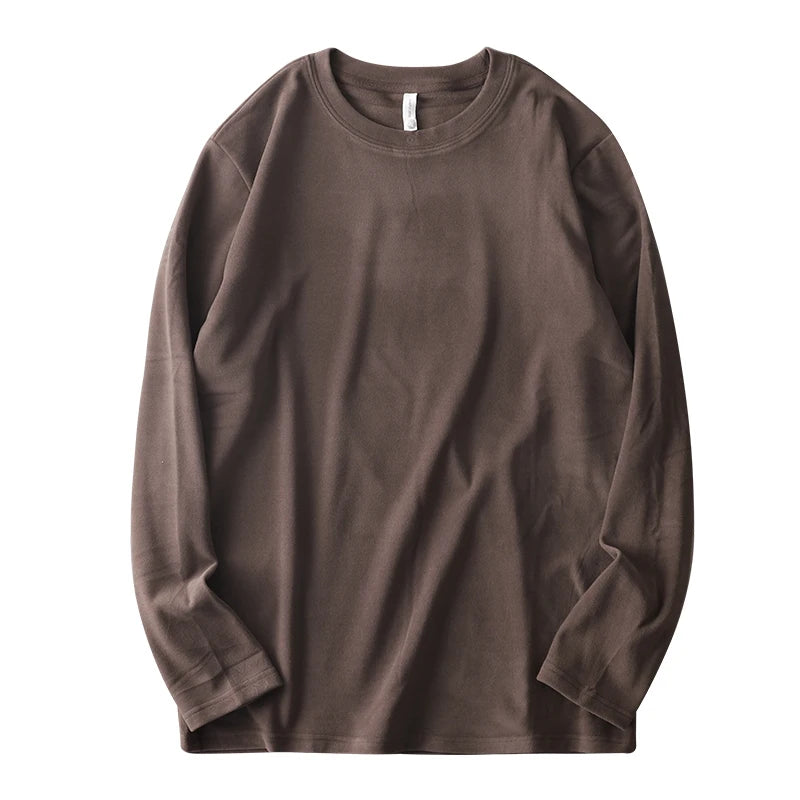 DUKEEN Dralon Shirt for Men Long-Sleeved Bluse Thickened Thermal Underwear Top 350G Heavyweight T-Shirt Winter Men's Clothing
