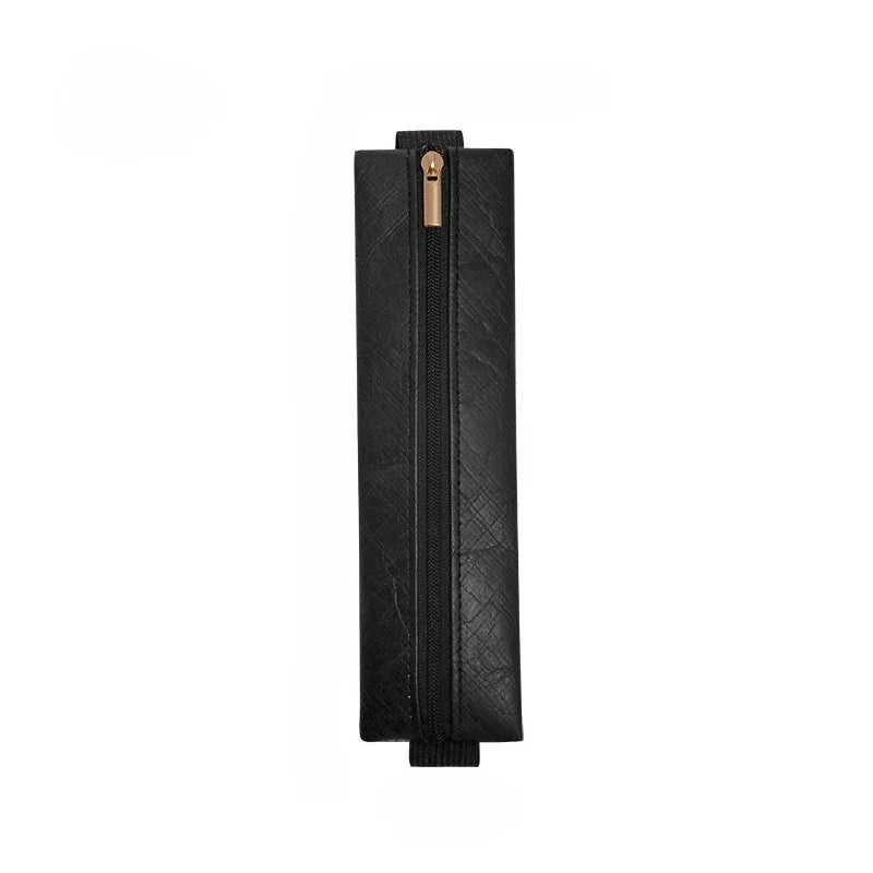 1pc Minimalist Style PU  Leather Pencil Case, Zippered Pencil Pouch — Ideal for Office, School, and Travel,Compact and Stylish