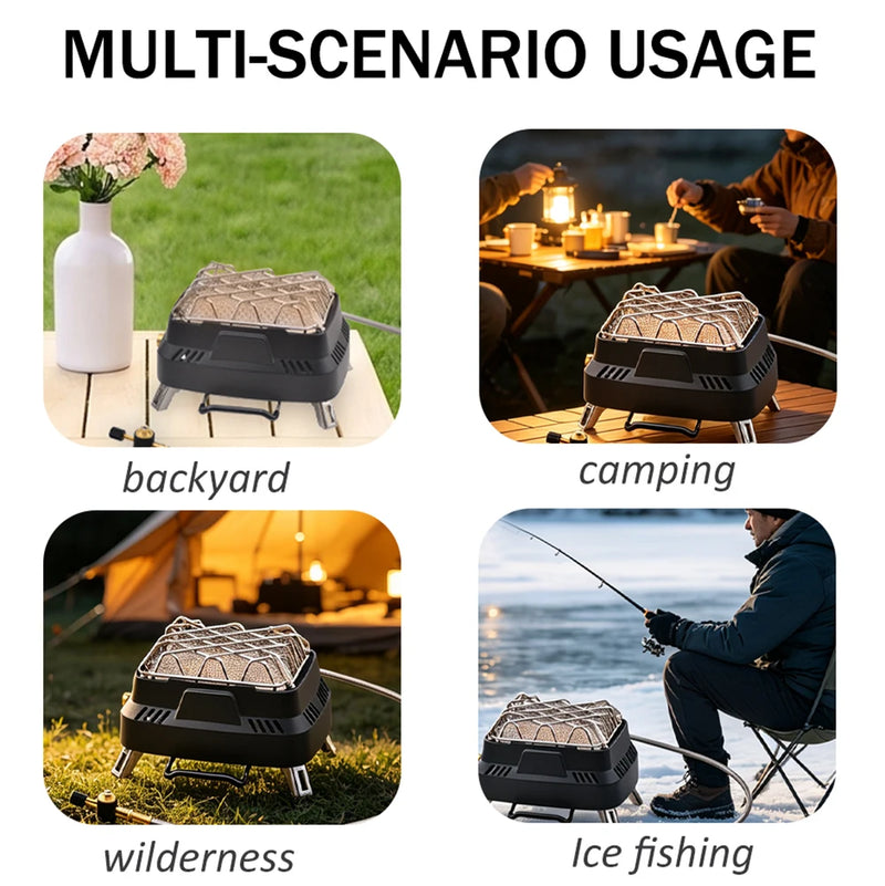 Infrared Heating Stove Portable Dual-purpose Outdoor Multifunctional  Stove Camping Mini Stove Head Winter Camping for Heating