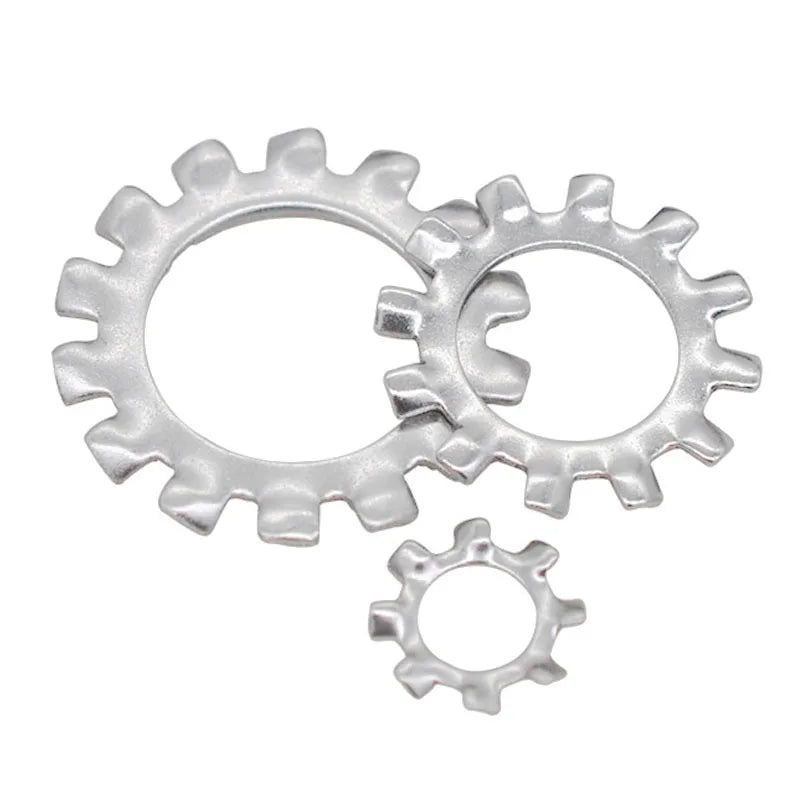 M2 M2.5 M3 M4 M5 M6 M8 M10 M12 M16 1 Types 304 Stainless Steel Internal and External Toointethed Serrated Lock Washer Gasket