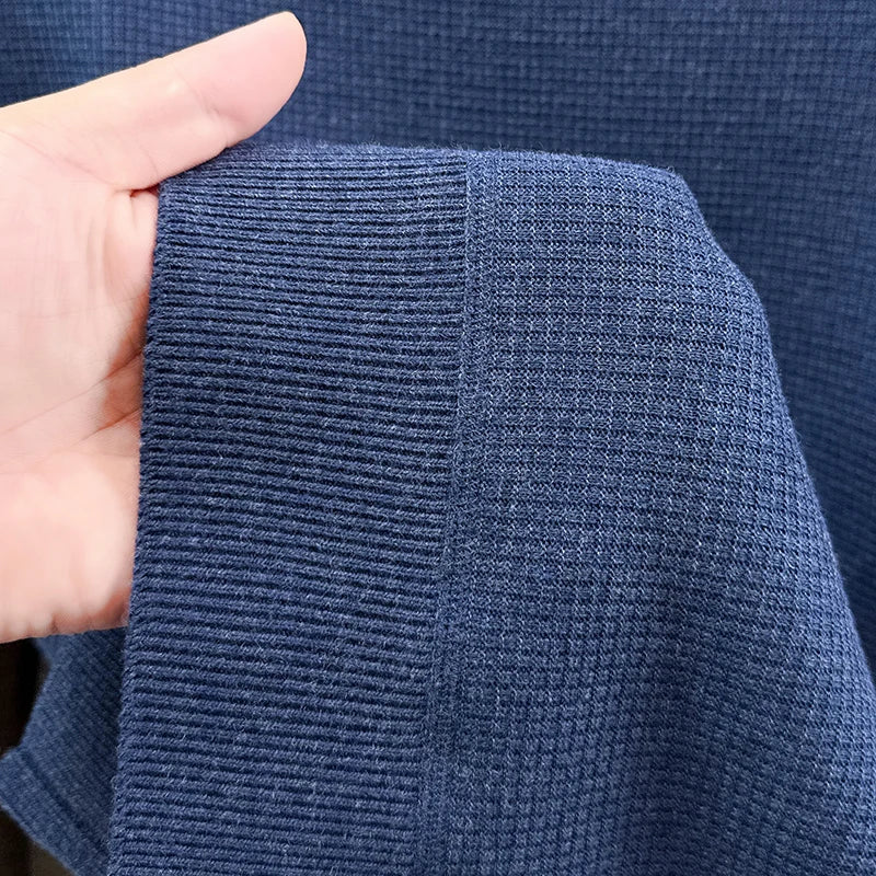 Hot Quality Men Long-Sleeved Knitwear Mock Neck Fleece-Lined Thickened Puppy Embroidery Spring New Pullover Trend Men's Clothing