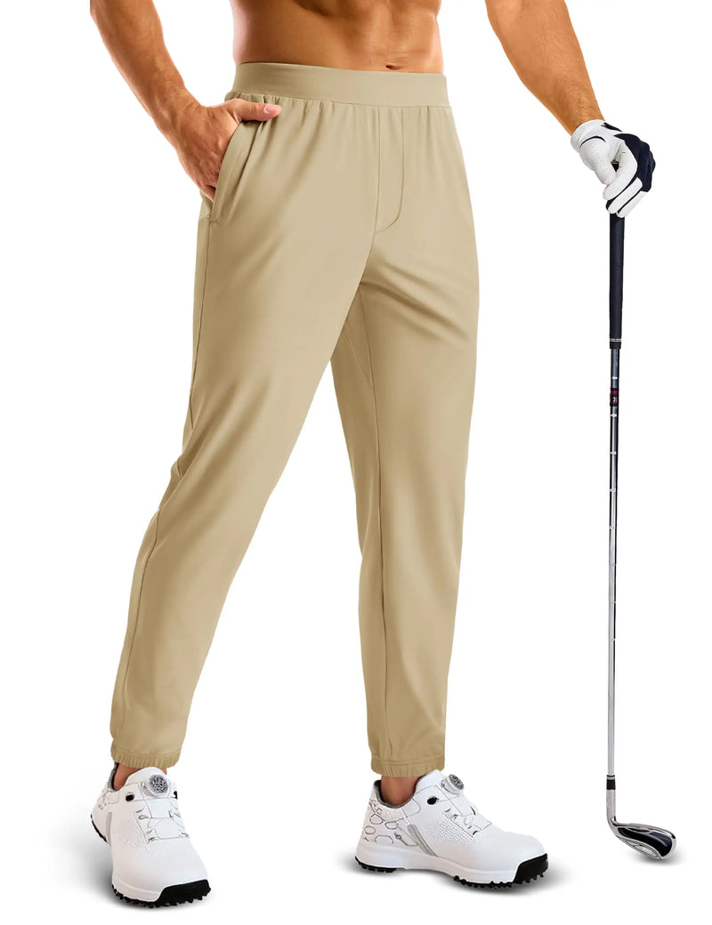 TACVASEN Golf Pants Men's Stretch Joggers with Zipper Pockets Breathable Lightweight Pants Work Casual Slack for Men Running