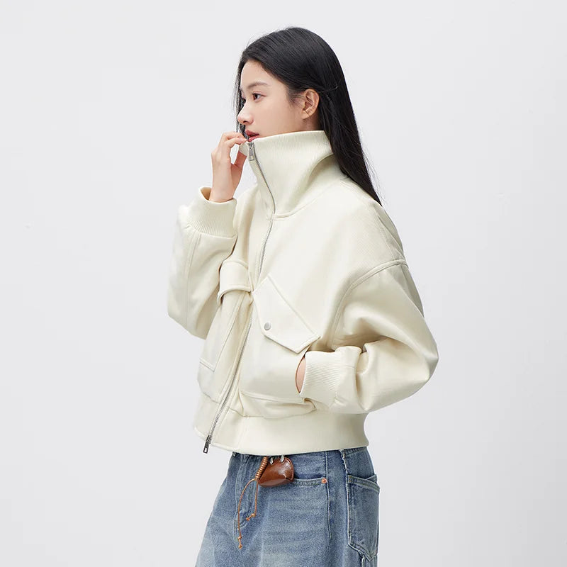 Semir Women Jacket Padded 2026 Drop Shoulder Loose Fit Lapel Collar Smart Casual Style Urban Casual Style Soft Comfortable