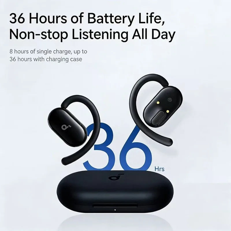 កាសស្តាប់ត្រចៀកប៊្លូធូស SOUNDCORE V20i បើកកម្មវិធីកាត់បន្ថយសំឡេងរំខានកីឡា កាសស្តាប់ត្រចៀកព្យួរសម្រាប់ភ្ជាប់ជាមួយឆ្អឹង