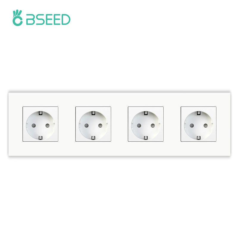 BSEED M1 Series EU Wall Socket USB Type-C Port Outlets Double Plastic Frame Sockets Triple Power Plugs Kids Protection 16A