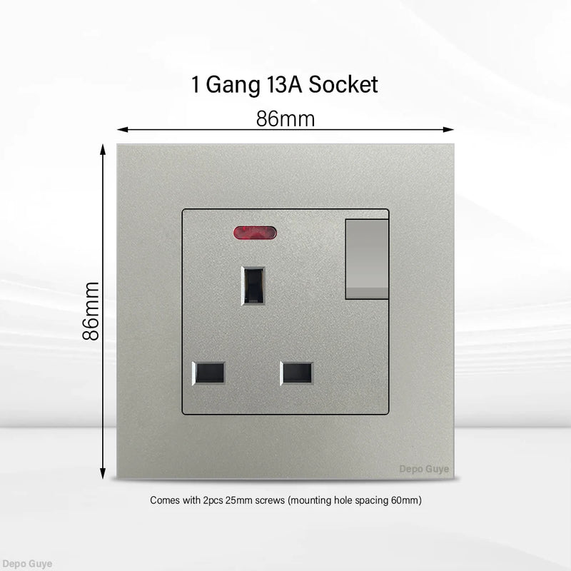 Universal 18W Type-C Quick charge Double Power Outlet,220V Electrical Wall Light 2way Switch UK 13A Wall Double USB Plug Socket