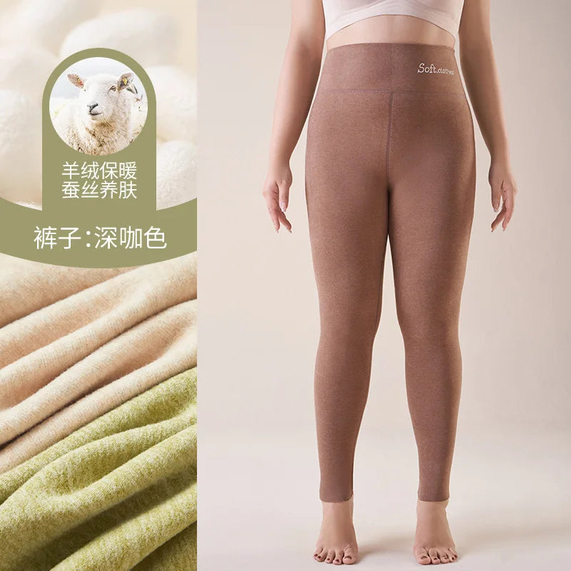 M-5XL Big Size Wool Velvet Warm Pajamas Pant New Autumn Winter Leggings Sleepwear For Sleeping Trousers Women Pantalon Pyjama