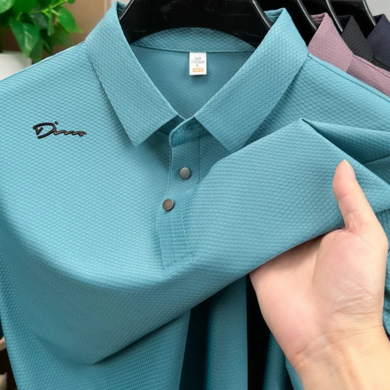 Designer Original Man Summer New Short-Sleeved Polo Shirt Lapel Button Letter Print British Style Fashion Leisure Men's Clothing