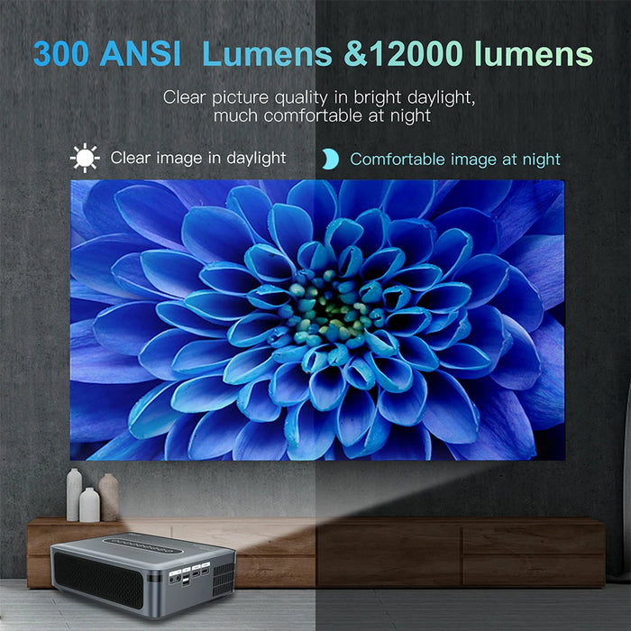 Transpeed Projector 4K 1080P 8K video 300ANSI LED Android Projectors 12000Lumens BT5.0 Dual wifi Full HD HDR10+ For Home Theater