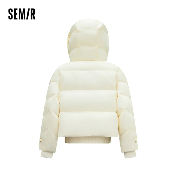 Semir Women Down Jacket 90 Percent Down Fill Loose Fit Solid Color Minimal Style Everyday Style 2026 Winter Warm Insulation