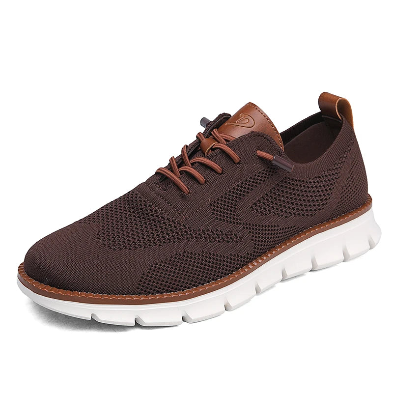 Men Flying Woven Brogue Dress Shoes Breathable Lightweight Business Casual Walking Sneakers for Men Extra Large Size EU 48 49 50