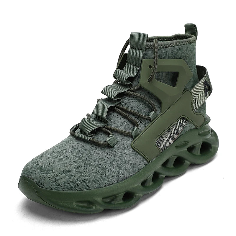 Mens Running Shoes New High Top Plus Size Breathe Mesh Sneakers Cushioning Soft Sole Trendy Casual Tennis Shoes for Men