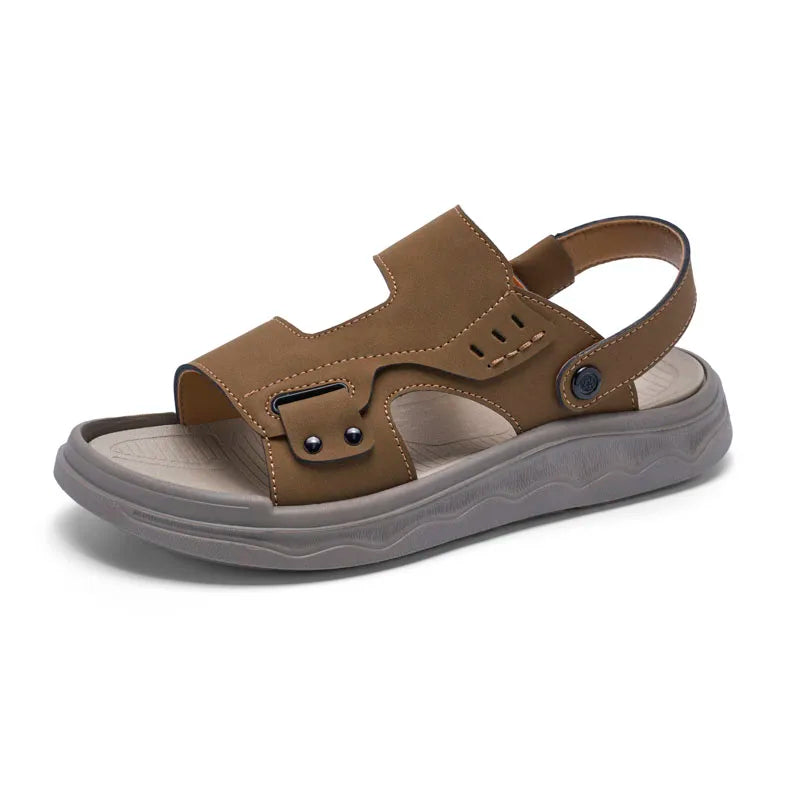 Summer Outdoor Retro Sandals Men Genuine Leather Sandals Beach Sandalias Hombre Verano Sandale Homme