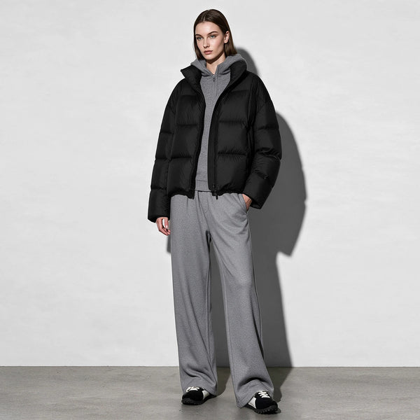 Amii Women's Winter Down Jacket 2026 New Warm Stand Collar Hoodless Zipper Women's Outerwear Women's Puffer Jacket 12644026