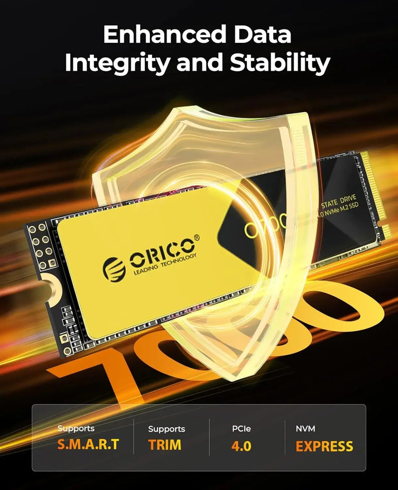 ORICO PCIe4.0 M.2 NVMe SSD PS5 Gaming 7400MB/S Internal Solid State Drive M Key 2280 SSD for Content Creators 1TB/2TB/4TB O7000