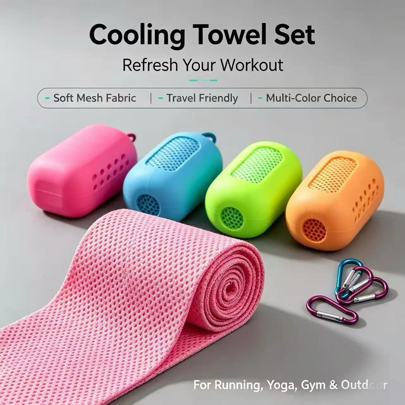 Outdoor Fitness Cooling Towel Sweat-Absorbing And Cooling Silicone-Covered Sports Towel for Hiking Bag