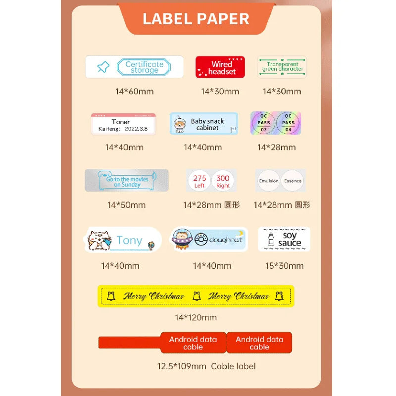 Niimbot N1/B18 PET Label Paper 2 Rolls Scratch-Resistant Tapes Carbon Ribbon Sticker Keep 8-10 Years For Portable Label Printer