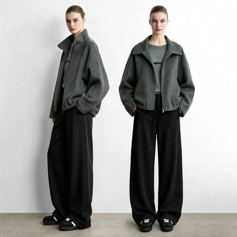 Amii Women's Curved Barrel Pants Loose Casual Commuter Vintage High Waist Trousers Winter 2026 New Capris Woman Clothes 12624013