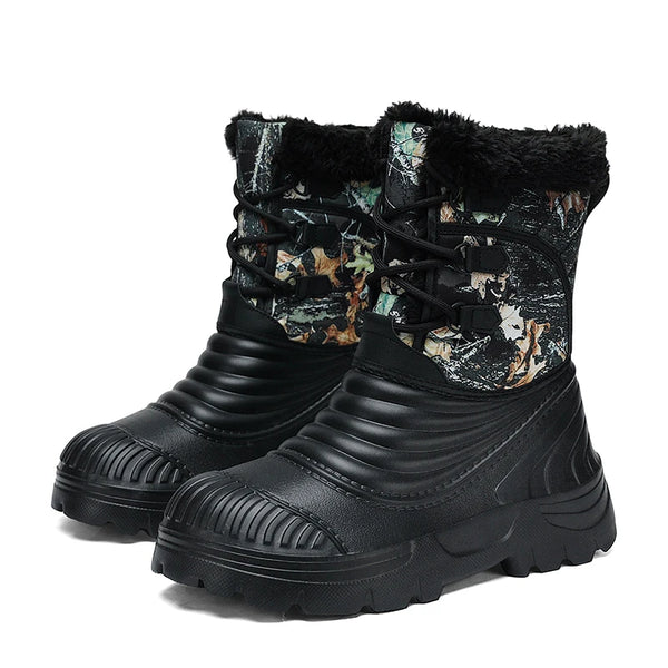 Plus Big Size 49 50 51 Waterproof Snow Boots for Men Rainforest Boots Jungle Wide Toe Box High Top Shoes Plush Super Warm Winter