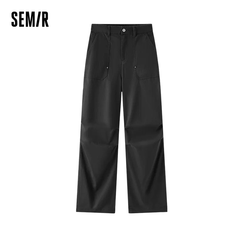 Semir WideLeg Pants Soft Texture ElasticWaist Women Spring Casual Fashion Trend StreetStyle Outdoor Workwear Comfortable New