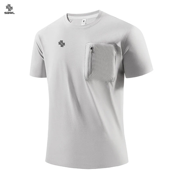 SBWL 2026 Summer men's new high quality outdoor fitness running breathable T-shirt fashion light fast dry short sleeve Tops