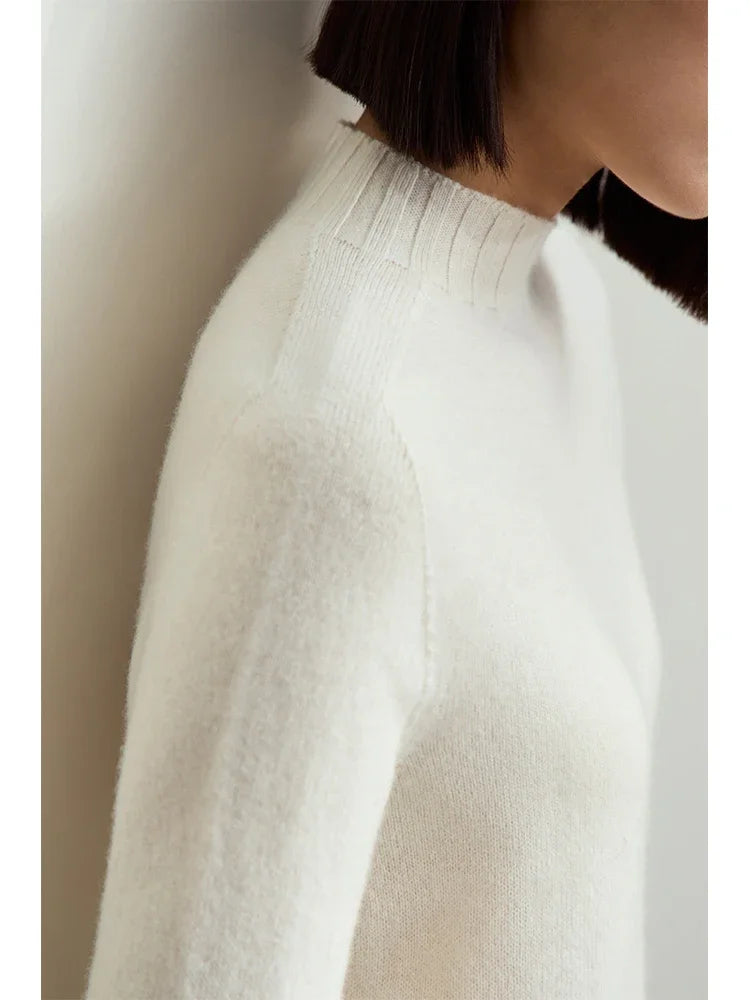 Amii Women's Sweater 2026 Winter New Pullovers Long Sleeve Top Female Solid Loose Mock Neck Versatile Sweater for Woman 12423118