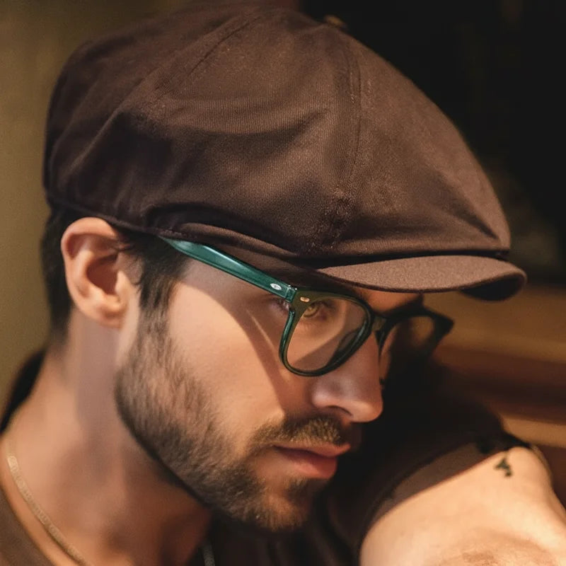 Maden Men's Casual Newsboy Hat Retro Beret Painter Cap Peaky Blinder Wild Casual Octagonal Cap Baseball Coffee Fashion